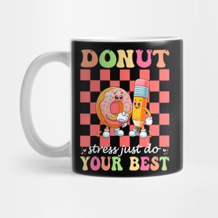 Groovy Donut Stress Best Testing Day Teachers Mug